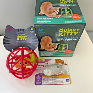 Lot of Cat Interactive Toys Quirky Kitty Bird In A Cage Electronic Action New